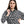 Floral Long Sleeves Black, Grey & White Dress
