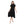 Knees Length Cap Sleeves Textured Dress - Black