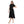 Knees Length Cap Sleeves Textured Dress - Black