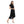 Knees Length Cap Sleeves Textured Dress - Black