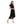 تحميل الصورة في عارض المعرض ، Knees Length Cap Sleeves Textured Dress - Black
