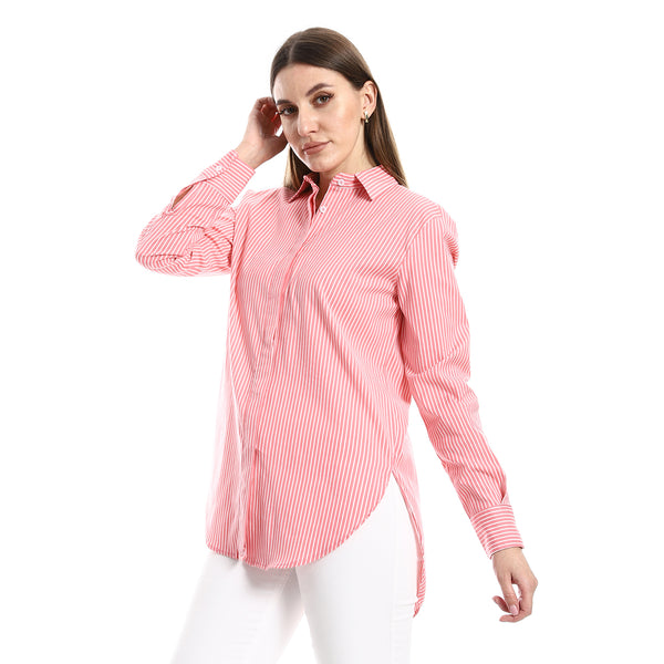 Simon & White Turn Down Collar Striped Buttoned Shirt