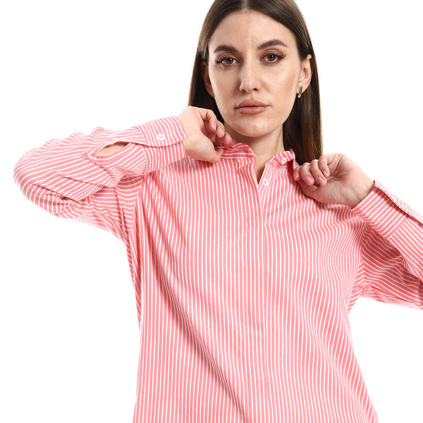 Simon & White Turn Down Collar Striped Buttoned Shirt