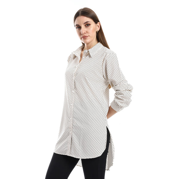 Polka Dots Off-White & Black Long Sleeves Shirt