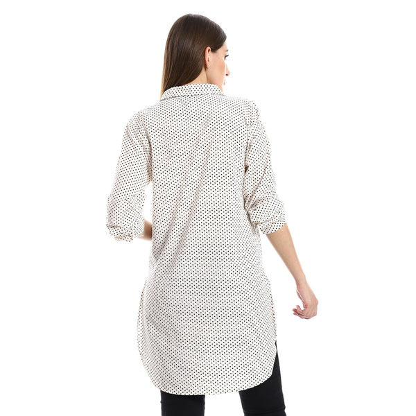 Polka Dots Off-White & Black Long Sleeves Shirt