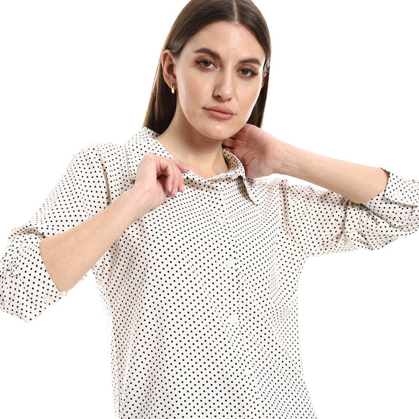 Polka Dots Off-White & Black Long Sleeves Shirt