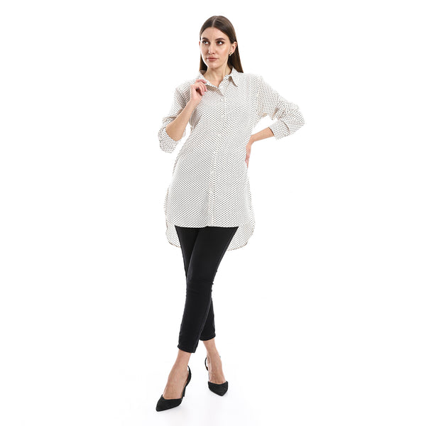 Polka Dots Off-White & Black Long Sleeves Shirt