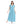 Load image into Gallery viewer, Lace Closure Neck White &amp; Aqua Blue Nightgown
