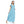 Load image into Gallery viewer, Lace Closure Neck White &amp; Aqua Blue Nightgown
