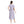Load image into Gallery viewer, Henely Neck Short Sleeves Uneven Strpes Nightgown - White &amp; Pale Pueple
