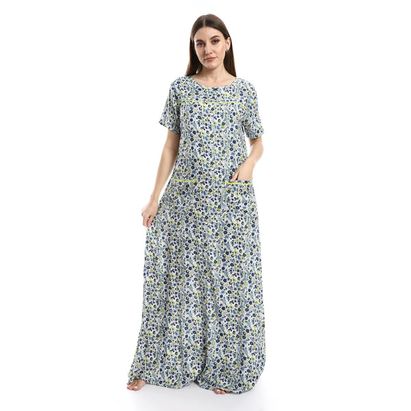 off-white-_lime_-_navy_blue_floral_patterned_nightgown