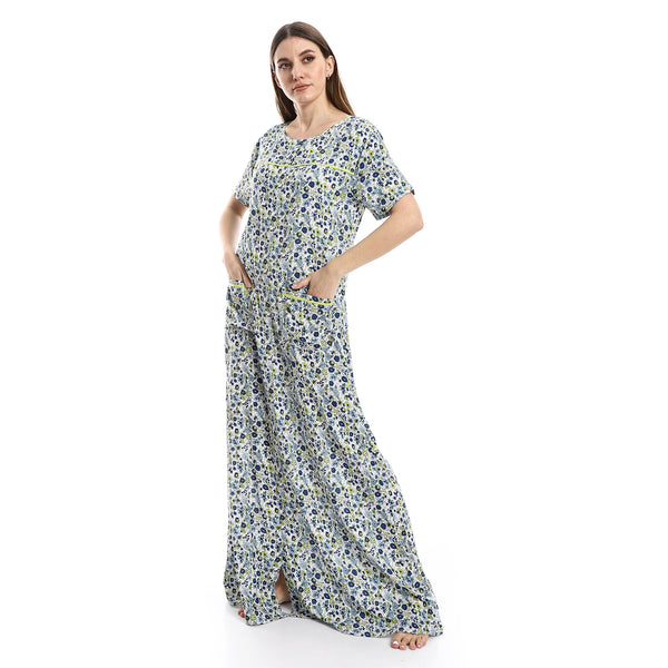 off-white-_lime_-_navy_blue_floral_patterned_nightgown