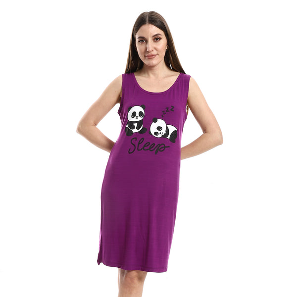 Sleeveless "Sleep: Purple Slip On Sleepshirt