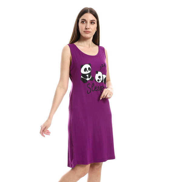 Sleeveless "Sleep: Purple Slip On Sleepshirt