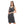 Sleeveless Knee Length Charcoal Printed Sleepshirt