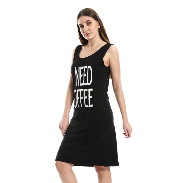 Sleeveless "I Need Coffee" Slip On Sleepshirt