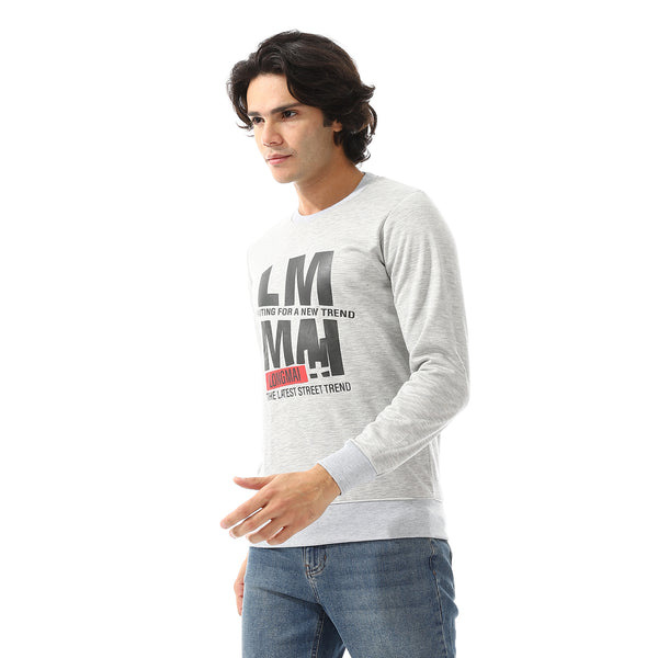 Slip On Round Neck Sweatshirt - Grey