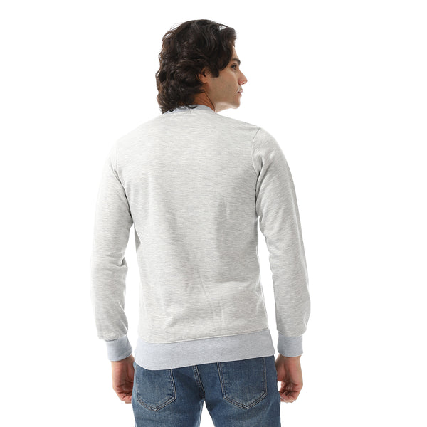 Slip On Round Neck Sweatshirt - Grey