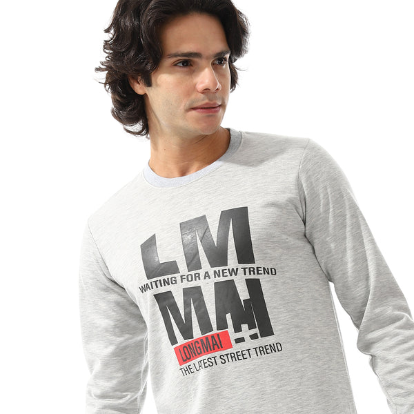 Slip On Round Neck Sweatshirt - Grey