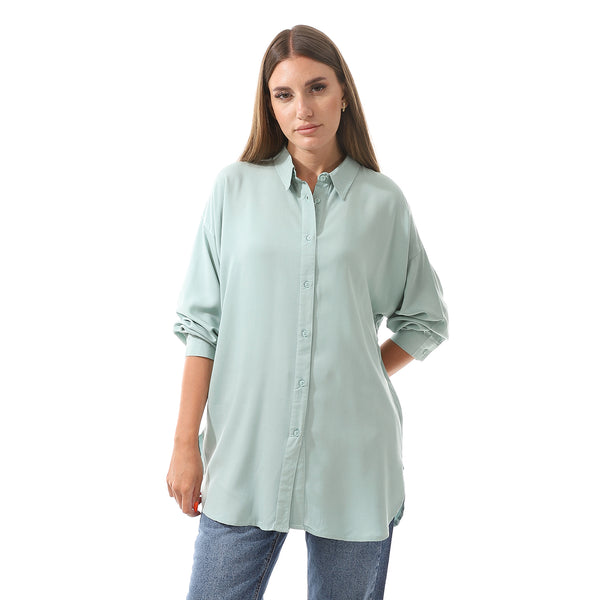 over_size_self_pattern_buttons_shirt_mint