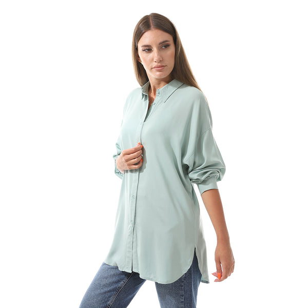 over_size_self_pattern_buttons_shirt_mint