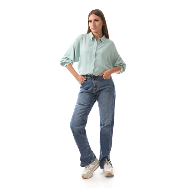 over_size_self_pattern_buttons_shirt_mint