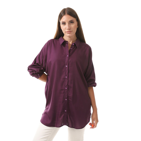 over_size_self_pattern_buttons_shirt_purple