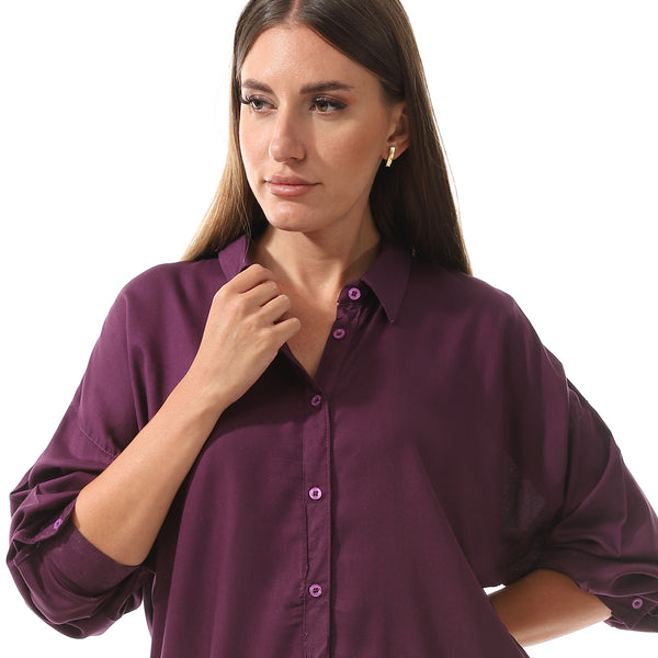 over_size_self_pattern_buttons_shirt_purple