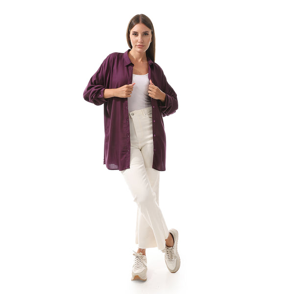 over_size_self_pattern_buttons_shirt_purple