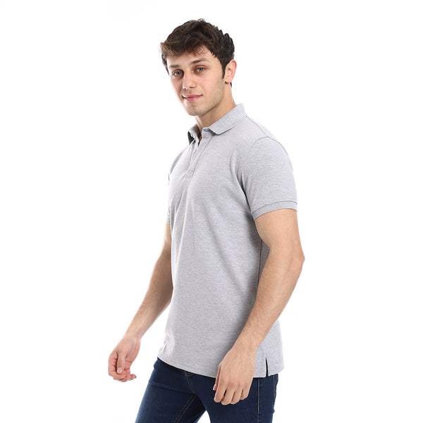 Regular Fit Pique Polo T-Shirt - Light Gray