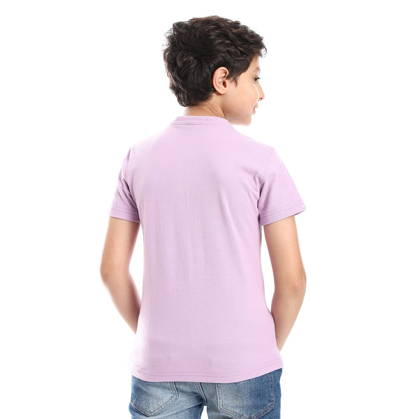 Henely Neck Basic T-shirt Casual Look For Boy - Purple