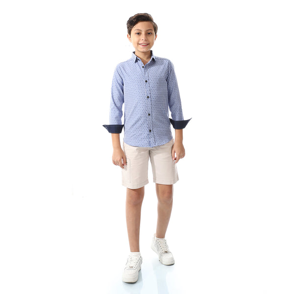 Boys Triangle Print Long Sleeves Shirt