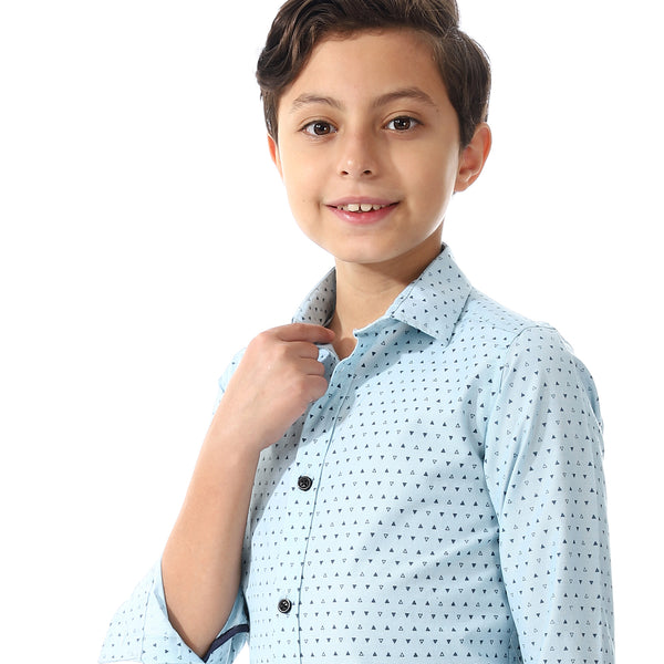 Boys Triangle Print Long Sleeves Shirt