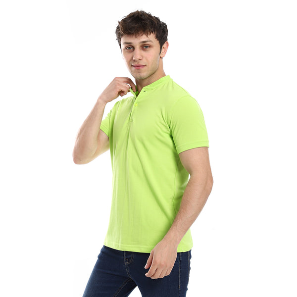 Short Sleeve Basic Henely Neck T-shirt - Light Green
