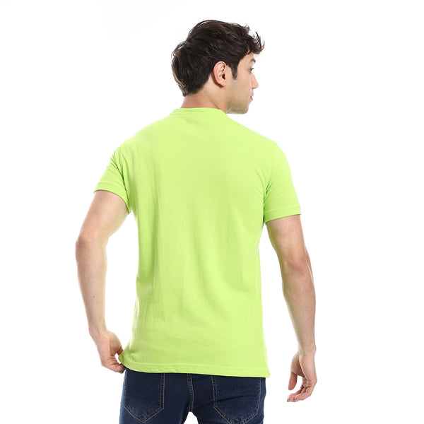 Short Sleeve Basic Henely Neck T-shirt - Light Green