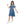 Girls Elastic Sleeves & Off Shoulders Dress - indigo