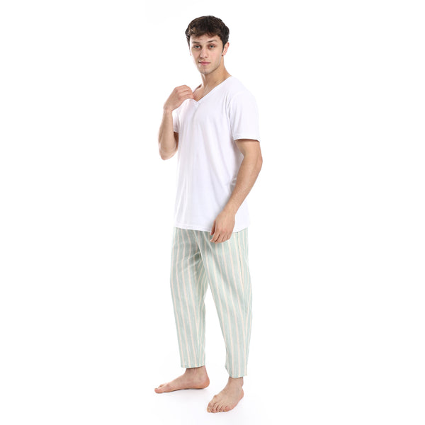 short_sleeve_striped_pattern_pants_pajama_set_-_white_-_mint