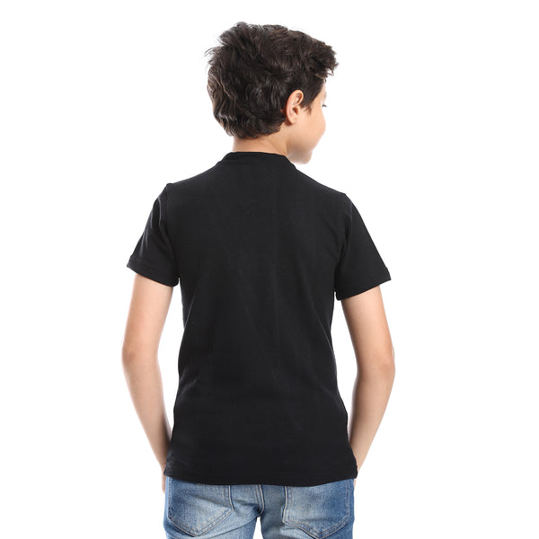 Henely Neck Basic T-shirt Casual Look For Boy - Black