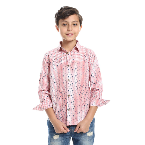 Boys Regular Fit  Casual Shirt - Rose