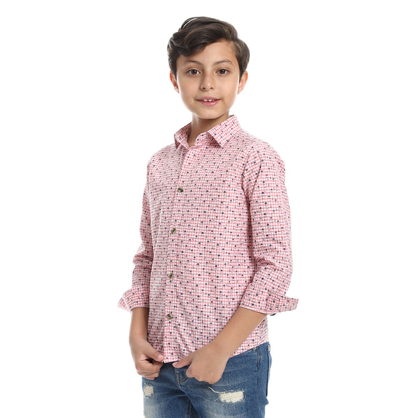 Boys Regular Fit  Casual Shirt - Rose