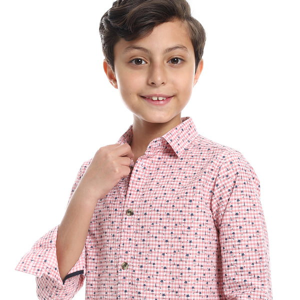 Boys Regular Fit  Casual Shirt - Rose