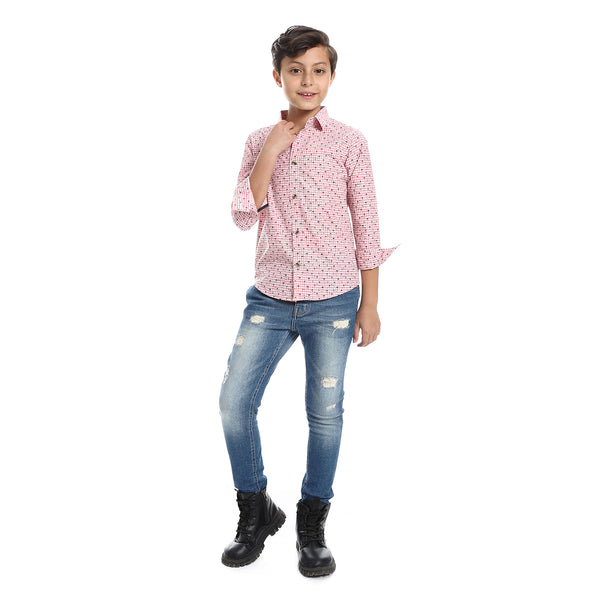 Boys Regular Fit  Casual Shirt - Rose