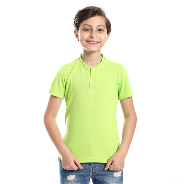 Henely Neck Basic T-shirt Casual Look For Boy - Light Green