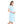 Load image into Gallery viewer, Short Sleeves Round Neck Nightwear Sleepshirt - Sky Blue &amp; White
