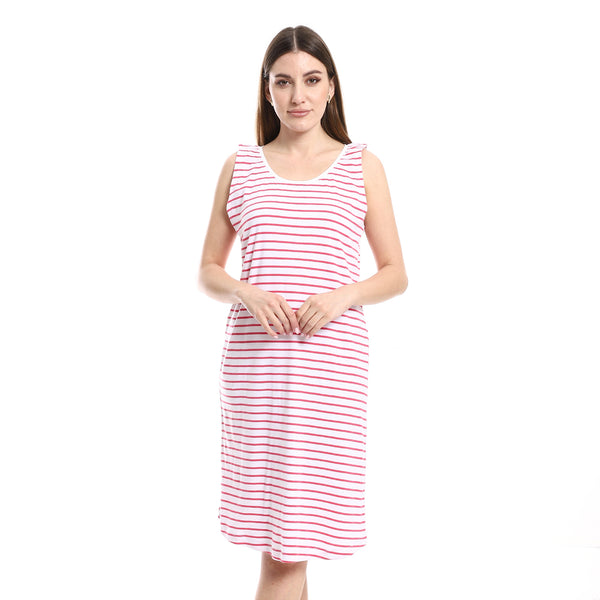 stripped_pattern_sleeveless_sleepshirt_-_fuchsia_-_white