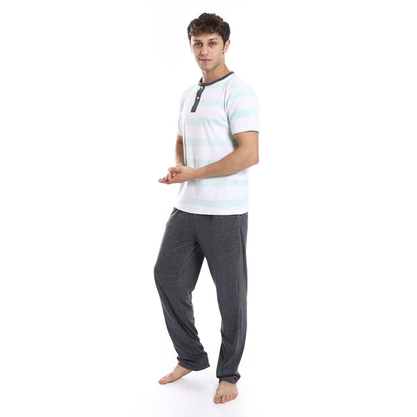 short_sleeve_multi-pattern_pajama_set_-_gray-white_-_mint