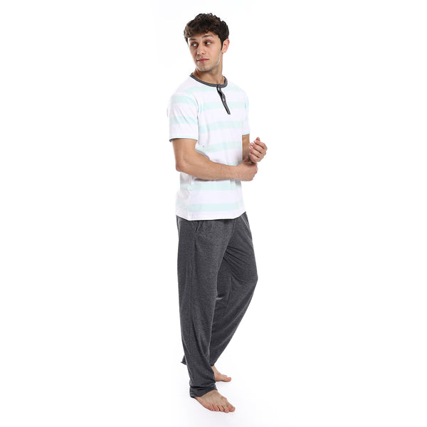short_sleeve_multi-pattern_pajama_set_-_gray-white_-_mint