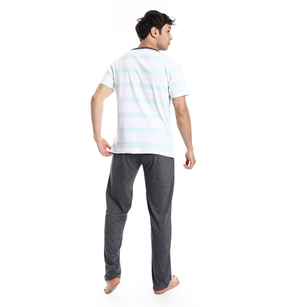 short_sleeve_multi-pattern_pajama_set_-_gray-white_-_mint