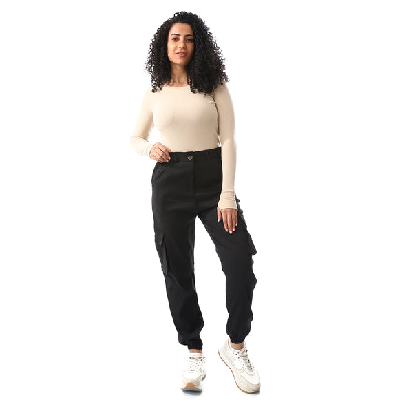black_cargo_pants_regular_fit