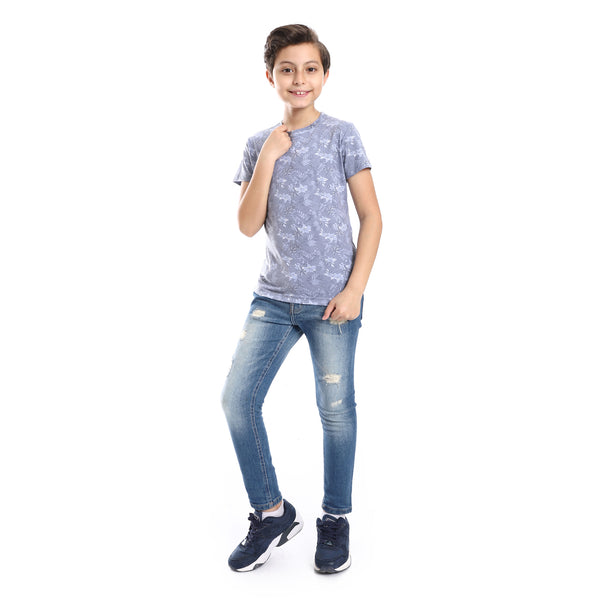 Cotton_Round_Neck_Short_Sleeve_TShirt_For_Boy__MultiColor